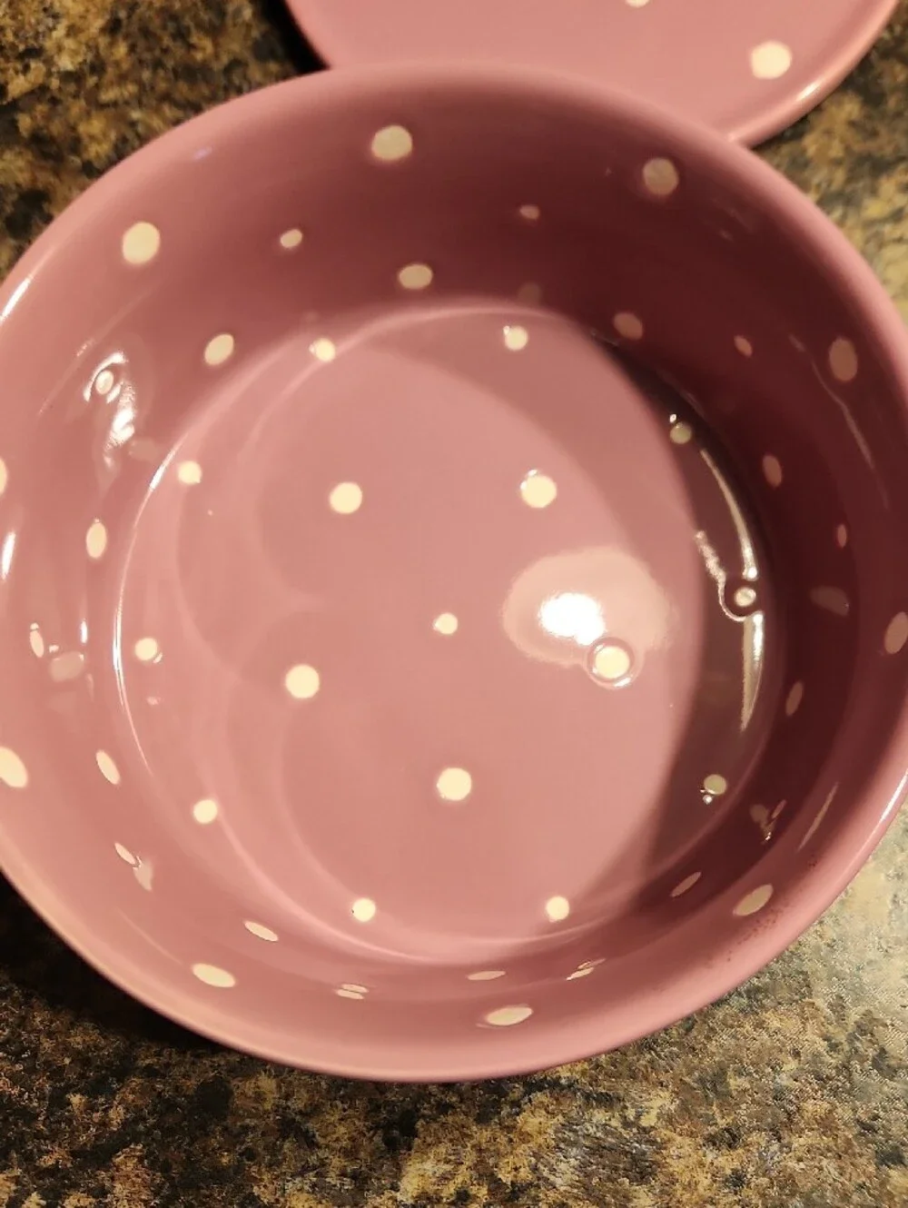 Temp-Tations Pink Polka Dot Ceramic Serving Dish W/trivet